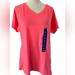 Kirkland  Signature Women’s Coral Pink Active T-Shirt Sz L